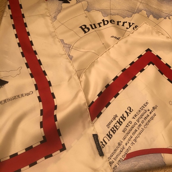 Authentic Vintage Burberry Silk Scarf Rare - Picture 6 of 7